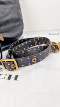Load image into Gallery viewer, Coach 1941 Duffle Bag with Border Rivets in Black Pebble Leather with Zip Top Tea Rose - Crossbody bag