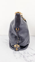 Load image into Gallery viewer, Coach 1941 Duffle Bag with Border Rivets in Black Pebble Leather with Zip Top Tea Rose - Crossbody bag