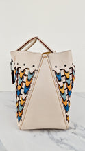 Load image into Gallery viewer, Coach 1941 Rogue Tote Bag With Links in Chalk Smooth Leather Blue, Yellow Colorblock Handbag Coach 10496