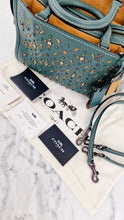 Load image into Gallery viewer, Coach 1941 Rogue 25 in Dark Turquoise With Prairie Rivets Pebble Leather Satchel - Coach 21590
