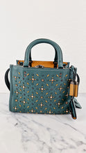Load image into Gallery viewer, Coach 1941 Rogue 25 in Dark Turquoise With Prairie Rivets Pebble Leather Satchel - Coach 21590