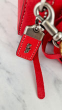 Load image into Gallery viewer, Coach 1941 Dinkier in Vermillion Red with Wild Tea Roses Studs & Fringes - Crossbody Bag Clutch Mini Dinky - Coach 86852