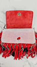 Load image into Gallery viewer, Coach 1941 Dinkier in Vermillion Red with Wild Tea Roses Studs & Fringes - Crossbody Bag Clutch Mini Dinky - Coach 86852