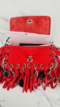 Load image into Gallery viewer, Coach 1941 Dinkier in Vermillion Red with Wild Tea Roses Studs & Fringes - Crossbody Bag Clutch Mini Dinky - Coach 86852