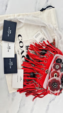 Load image into Gallery viewer, Coach 1941 Dinkier in Vermillion Red with Wild Tea Roses Studs & Fringes - Crossbody Bag Clutch Mini Dinky - Coach 86852