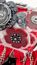 Load image into Gallery viewer, Coach 1941 Dinkier in Vermillion Red with Wild Tea Roses Studs & Fringes - Crossbody Bag Clutch Mini Dinky - Coach 86852