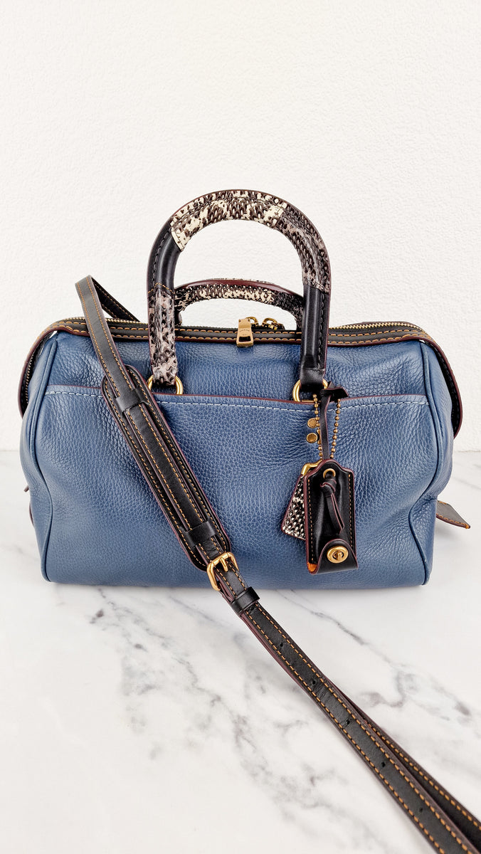 バッグ Rare Coach Signature 2186 Denim Satchel RARE Coach 1941 Rogue Satchel in Dark Denim with Colorblock