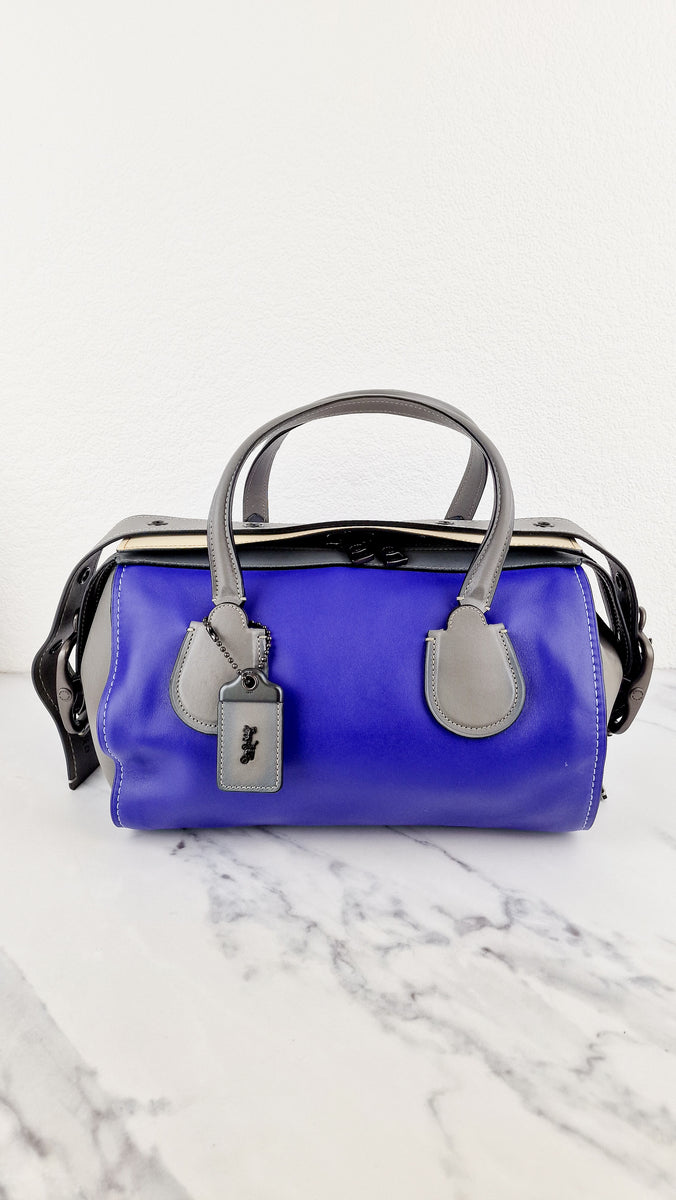 Coach 1941 Badlands Satchel Bag in Purple Blue Heather Grey