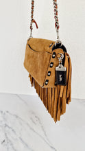 Load image into Gallery viewer, Coach 1941 Dinky in Light Saddle Tan Brown Cervo Suede with Fringe & Light Antique Nickel Concho Turnlock - Crossbody Bag Shoulder Bag - Coach 86821