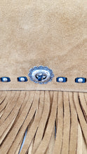 Load image into Gallery viewer, Coach 1941 Dinky in Light Saddle Tan Brown Cervo Suede with Fringe & Light Antique Nickel Concho Turnlock - Crossbody Bag Shoulder Bag - Coach 86821