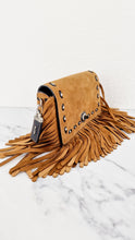 Load image into Gallery viewer, Coach 1941 Dinky in Light Saddle Tan Brown Cervo Suede with Fringe & Light Antique Nickel Concho Turnlock - Crossbody Bag Shoulder Bag - Coach 86821