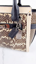 Load image into Gallery viewer, Coach Swagger 21 in Snakeskin Black & White Chalk Colorblock Handbag - Coach 57748