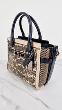 Load image into Gallery viewer, Coach Swagger 21 in Snakeskin Black & White Chalk Colorblock Handbag - Coach 57748