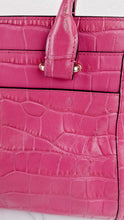 Load image into Gallery viewer, Coach Swagger Frame Bag in Pink Croc Embossed Leather - Handbag Crossbody Bag - Coach 37998
