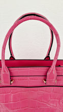 Load image into Gallery viewer, Coach Swagger Frame Bag in Pink Croc Embossed Leather - Handbag Crossbody Bag - Coach 37998