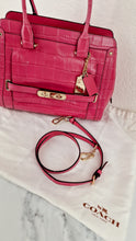 Load image into Gallery viewer, Coach Swagger Frame Bag in Pink Croc Embossed Leather - Handbag Crossbody Bag - Coach 37998