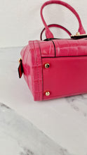 Load image into Gallery viewer, Coach Swagger Frame Bag in Pink Croc Embossed Leather - Handbag Crossbody Bag - Coach 37998