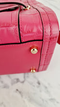 Load image into Gallery viewer, Coach Swagger Frame Bag in Pink Croc Embossed Leather - Handbag Crossbody Bag - Coach 37998