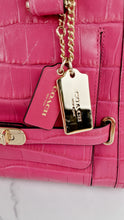 Load image into Gallery viewer, Coach Swagger Frame Bag in Pink Croc Embossed Leather - Handbag Crossbody Bag - Coach 37998