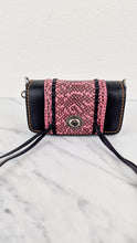 Load image into Gallery viewer, Coach 1941 Dinkier with Whipstitch Snake Trim in Black Smooth Leather With Pink Snakeskin - Crossbody Bag Clutch Mini Dinky - Coach 86819