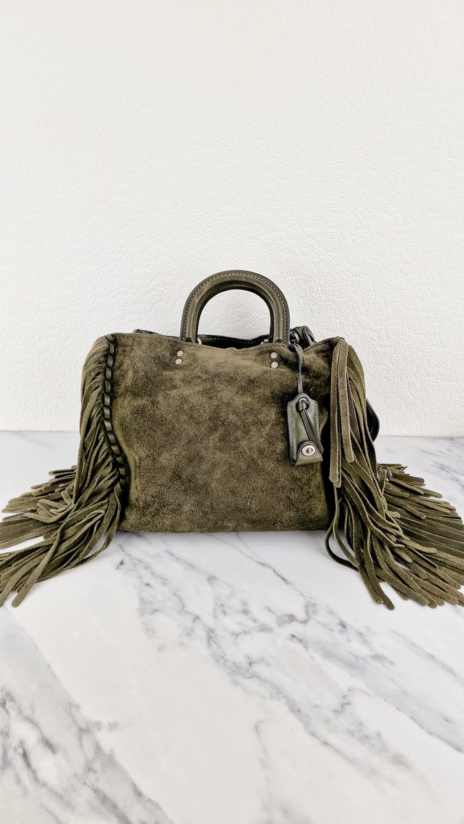 新品✨Coach Rogue 31 Cervo Suede Bag Fern 433-