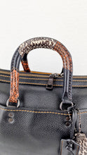 Load image into Gallery viewer, RARE Coach 1941 Rogue Satchel 36 Black with Colorblock Patchwork Snakeskin Handles - Coach 58689