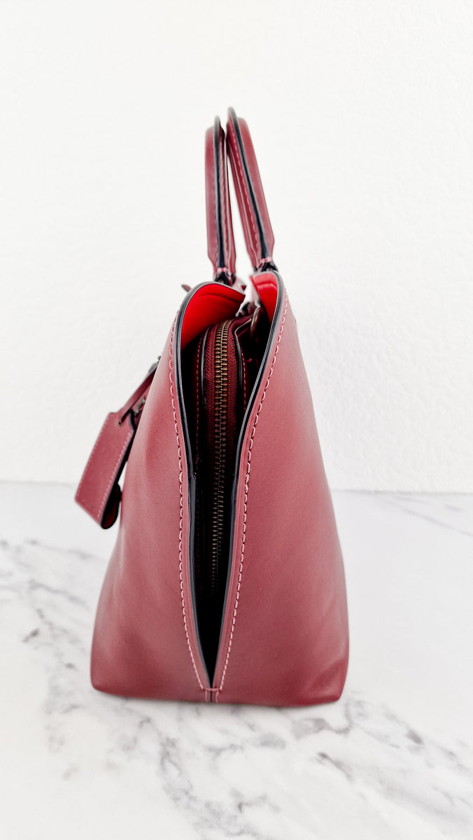 Coach 1941 Dakotah Satchel in Burgundy Red Smooth Leather Handbag