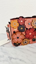 Load image into Gallery viewer, Coach 1941 Dinky With Tea Roses in Melon - Crossbody Shoulder Bag Floral Flowers Tolled Leather Appliqué- Coach 38197