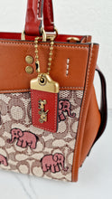 Load image into Gallery viewer, Coach Rogue 25 Signature Textile Jacquard with Embroidered Pink Elephants 1941 Handbag Coach C6165
