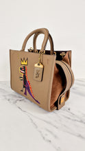Load image into Gallery viewer, Coach x Jean-Michel Basquiat Rogue 25 Pez Dispenser Dinosaur Bag in Elm Leather & Suede - Handbag Crosbody Shoulder Bag in Taupe Beechwood - Coach 6889