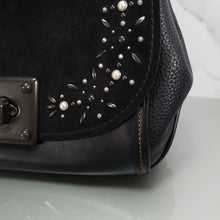 Load image into Gallery viewer, Coach Drifter Tophandle Crossbody Bag with Pearl Prairie Rivets in Black Mixed Leathers & Suede - SAMPLE BAG