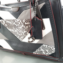 Load image into Gallery viewer, Rare Coach Dreamer in Black Smooth Leather With Genuine Snakeskin Patchwork Detail