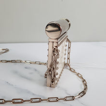 Load image into Gallery viewer, Valentino Garavani Rockstuds White Minaudiere Compact Mirror with Lipstick Holder on Chain Crossbody Purse