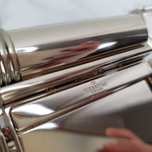 Load image into Gallery viewer, Valentino Garavani Rockstuds White Minaudiere Compact Mirror with Lipstick Holder on Chain Crossbody Purse