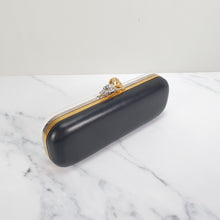 Load image into Gallery viewer, Alexander McQueen Twin Skull Box Clutch Two Tone Black and White Leather Handbag 300791 000926