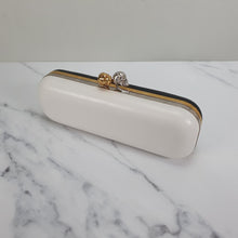 Load image into Gallery viewer, Alexander McQueen Twin Skull Box Clutch Two Tone Black and White Leather Handbag 300791 000926