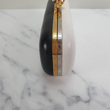 Load image into Gallery viewer, Alexander McQueen Twin Skull Box Clutch Two Tone Black and White Leather Handbag 300791 000926