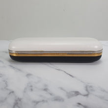 Load image into Gallery viewer, Alexander McQueen Twin Skull Box Clutch Two Tone Black and White Leather Handbag 300791 000926