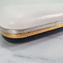 Load image into Gallery viewer, Alexander McQueen Twin Skull Box Clutch Two Tone Black and White Leather Handbag 300791 000926