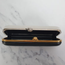 Load image into Gallery viewer, Alexander McQueen Twin Skull Box Clutch Two Tone Black and White Leather Handbag 300791 000926