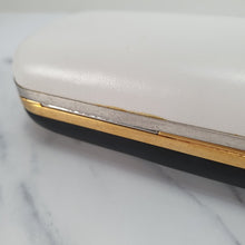 Load image into Gallery viewer, Alexander McQueen Twin Skull Box Clutch Two Tone Black and White Leather Handbag 300791 000926