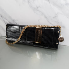 Load image into Gallery viewer, Black Versace Clutch Patent Leather and Snakeskin