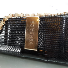 Load image into Gallery viewer, Black Versace Clutch Patent Leather and Snakeskin