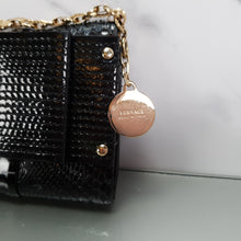 Load image into Gallery viewer, Black Versace Clutch Patent Leather and Snakeskin