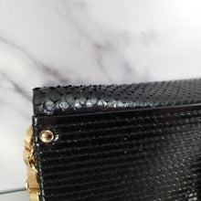 Load image into Gallery viewer, Black Versace Clutch Patent Leather and Snakeskin