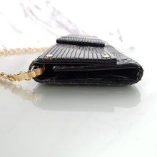 Load image into Gallery viewer, Black Versace Clutch Patent Leather and Snakeskin