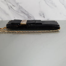 Load image into Gallery viewer, Black Versace Clutch Patent Leather and Snakeskin