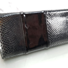 Load image into Gallery viewer, Black Versace Clutch Patent Leather and Snakeskin