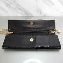 Load image into Gallery viewer, Black Versace Clutch Patent Leather and Snakeskin