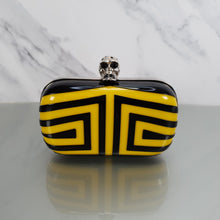 Load image into Gallery viewer, Alexander McQueen 236731 000926 Yellow Black Plastic Clutch Skull